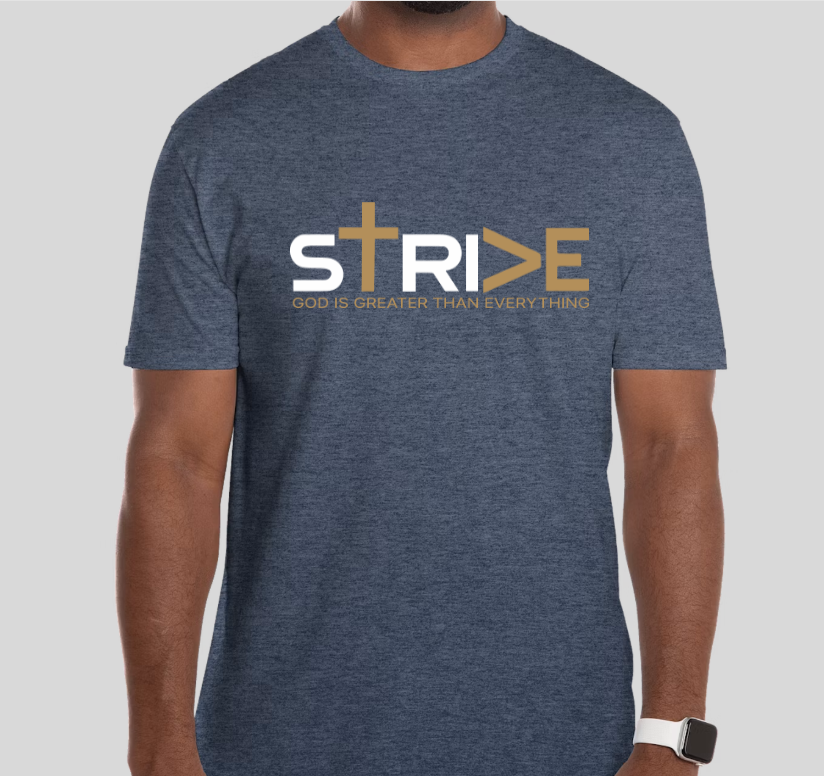 Style 1 — STRIVE Front / Symbol Back Heather Navy front