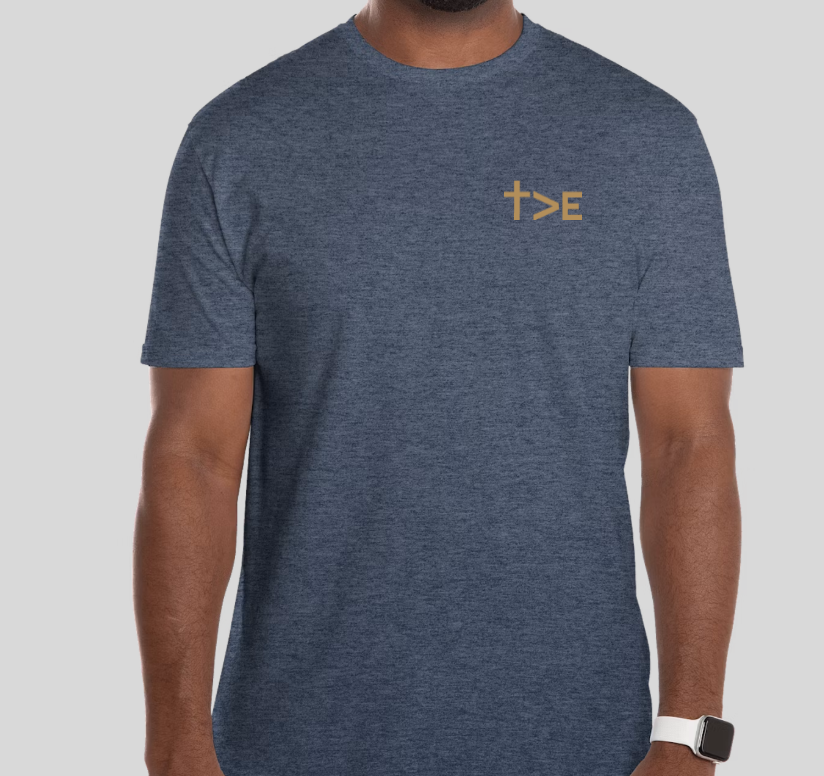 Style 2 — Symbol Front / STRIVE Back Heather Navy front